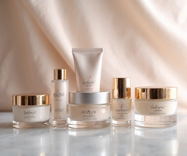 Luxurious women's face creams in elegant jars, emphasizing skincare and beauty.